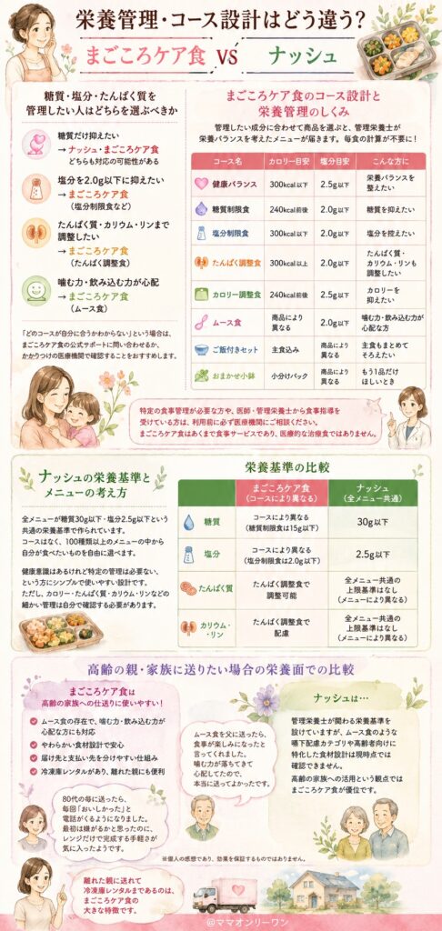 まごころケア食とナッシュ栄養管理・コース設計はどう違う？