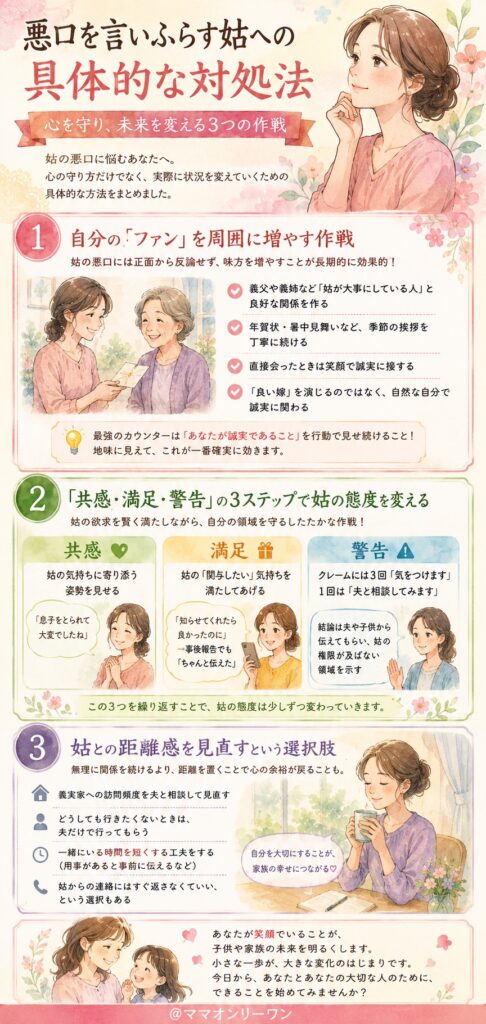 悪口を言いふらす姑への具体的な対処法