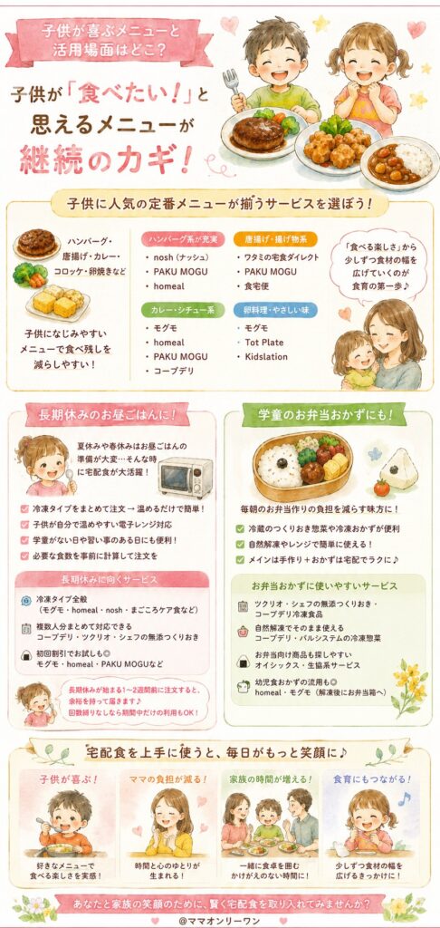 子供が喜ぶメニューと活用場面はどこか？
