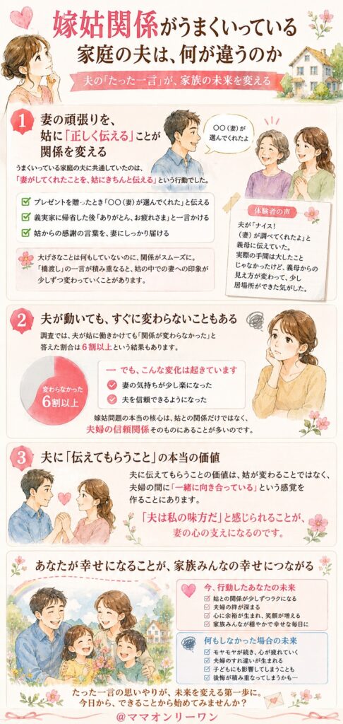 嫁姑関係がうまくいっている家庭の夫は、何が違うのか