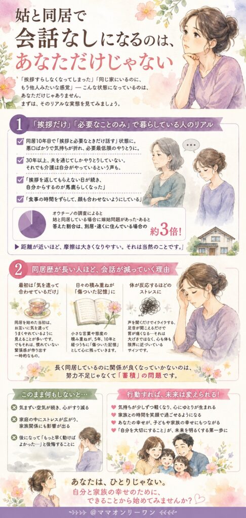 姑と同居で会話なしになるのは、あなただけじゃない