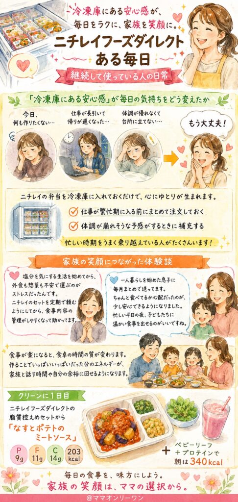 ニチレイフーズダイレクトのある毎日｜継続して使っている人の日常
