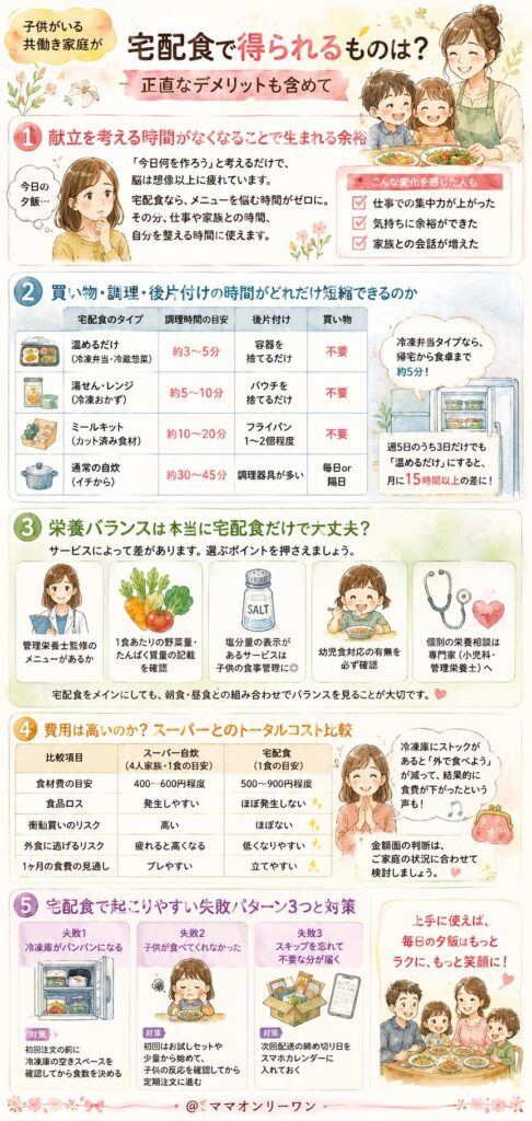 子供がいる共働き家庭が宅配食で得られるものは？正直なデメリットも含めて