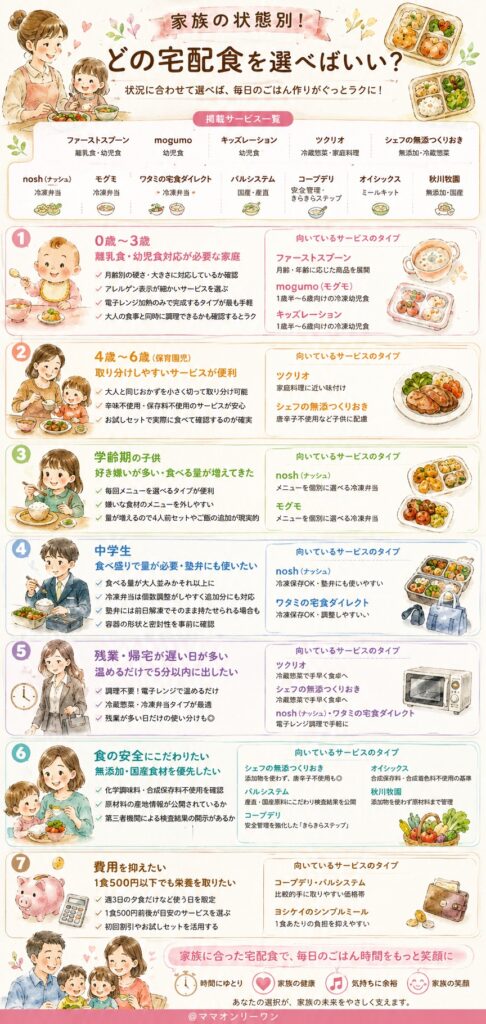 家族の状態別！どの宅配食を選べばいい？