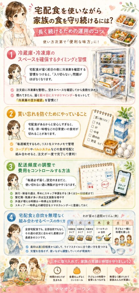 宅配食を使いながら家族の食を守り続けるには？運用のコツ