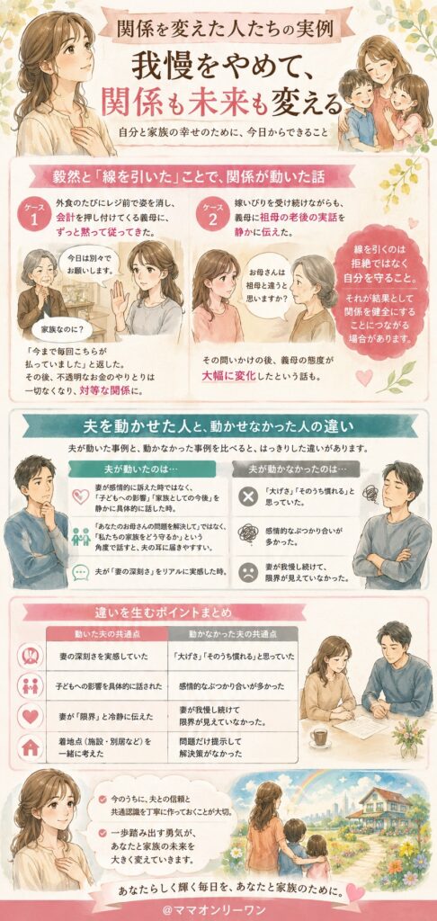 嫁いびりされながらも関係を変えた人たちの実例