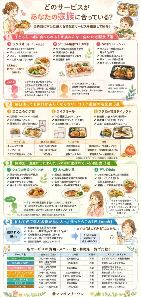 どのサービスがあなたの家族に合っている？
