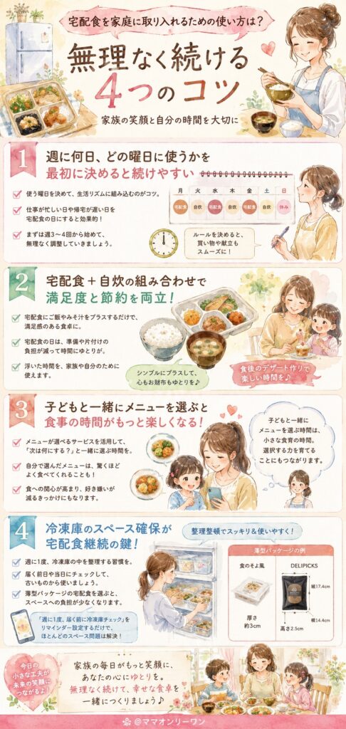 宅配食を家庭に取り入れるための使い方は？