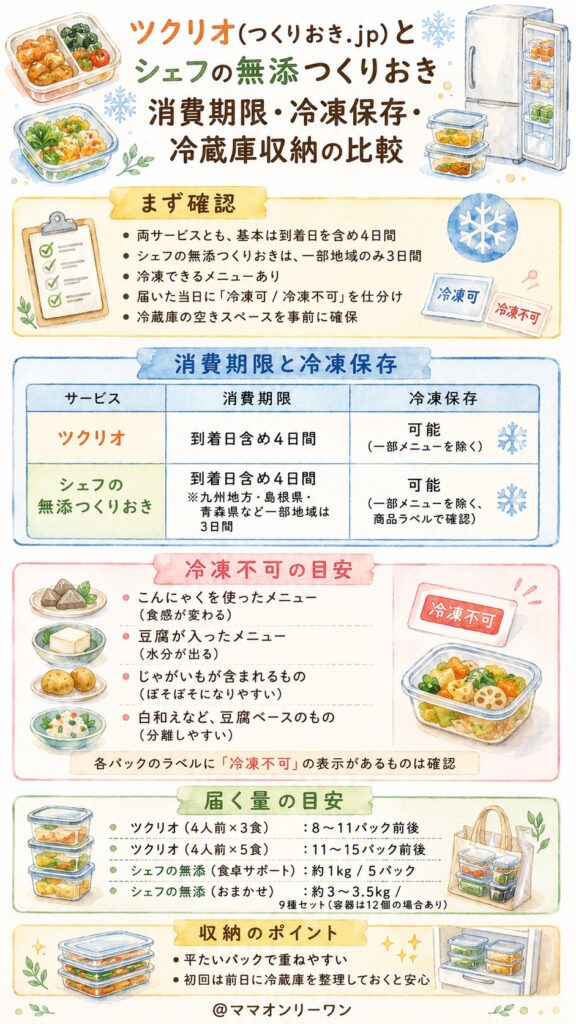 消費期限・冷凍保存・冷蔵庫の収納はどうすればいいのか？