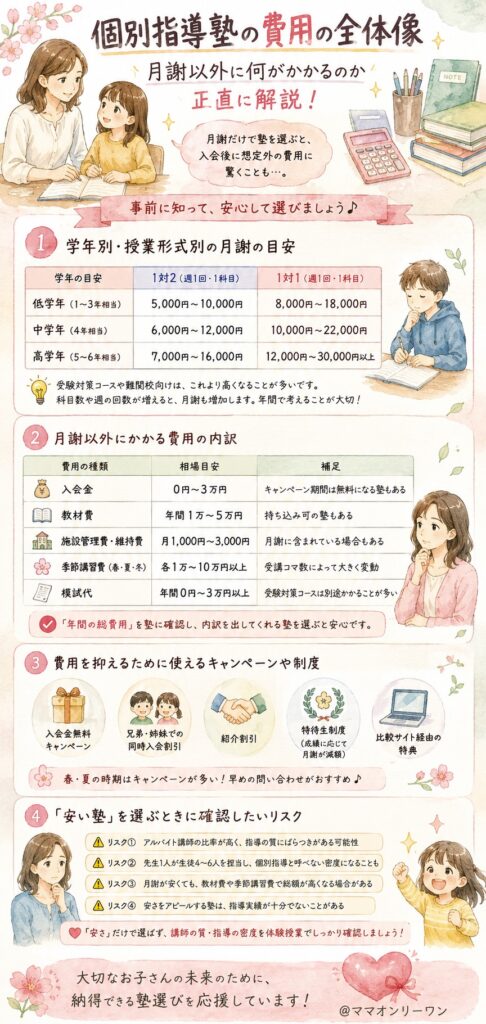 個別指導塾の費用の全体像｜月謝以外に何がかかるのか正直に解説