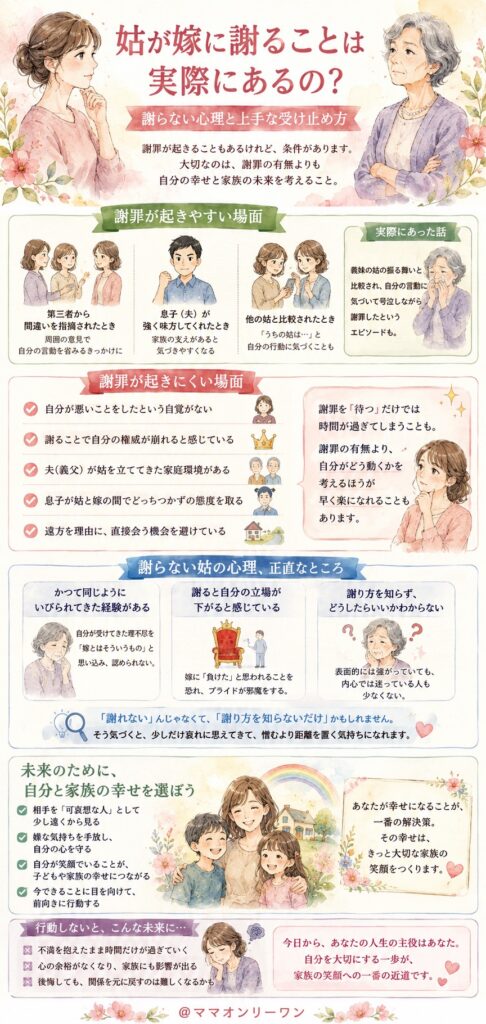 姑が嫁に謝ることは、実際にあるの?