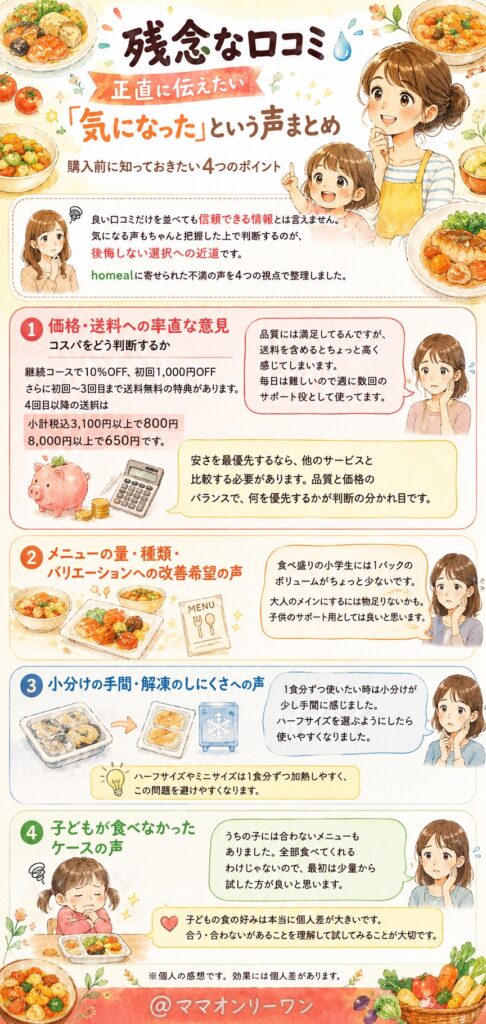 homeal(ホーミール) 残念な口コミ｜正直に伝えたい「気になった」という声まとめ