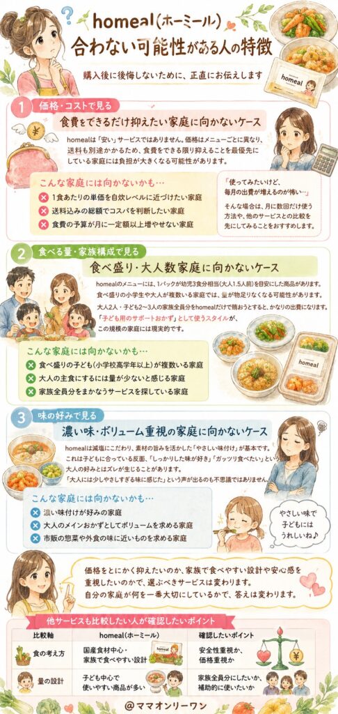 homeal(ホーミール) が「合わない可能性がある人」の特徴