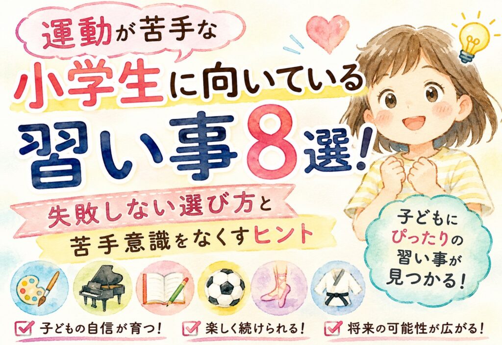 運動が苦手な小学生に向いている習い事8選！失敗しない選び方と苦手意識をなくすヒント