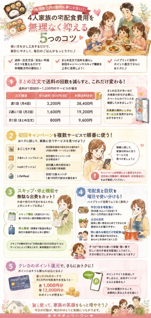 4人家族が宅配食費用を無理なく抑えるには、どうすればいい？