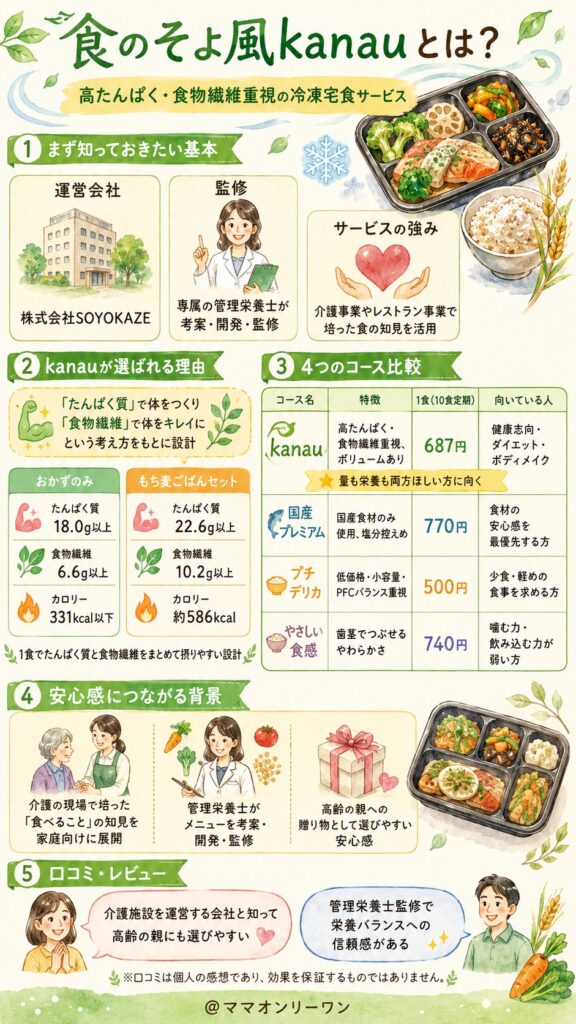 食のそよ風kanauとはどんな宅食サービスなのか