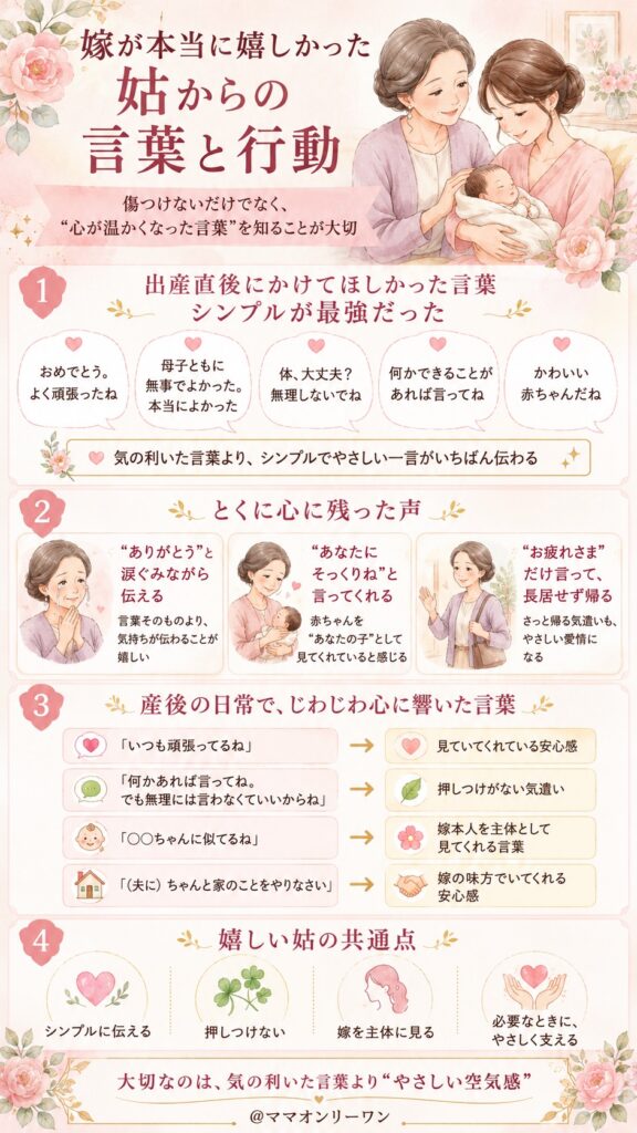 嫁が本当に嬉しかった 姑からの言葉と行動