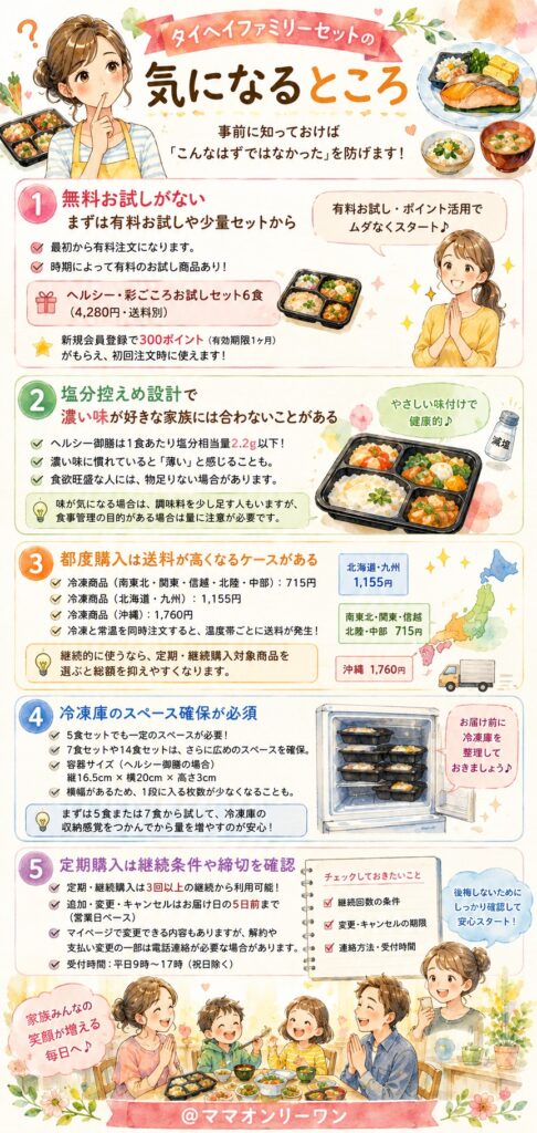 タイヘイファミリーセットの気になるところ