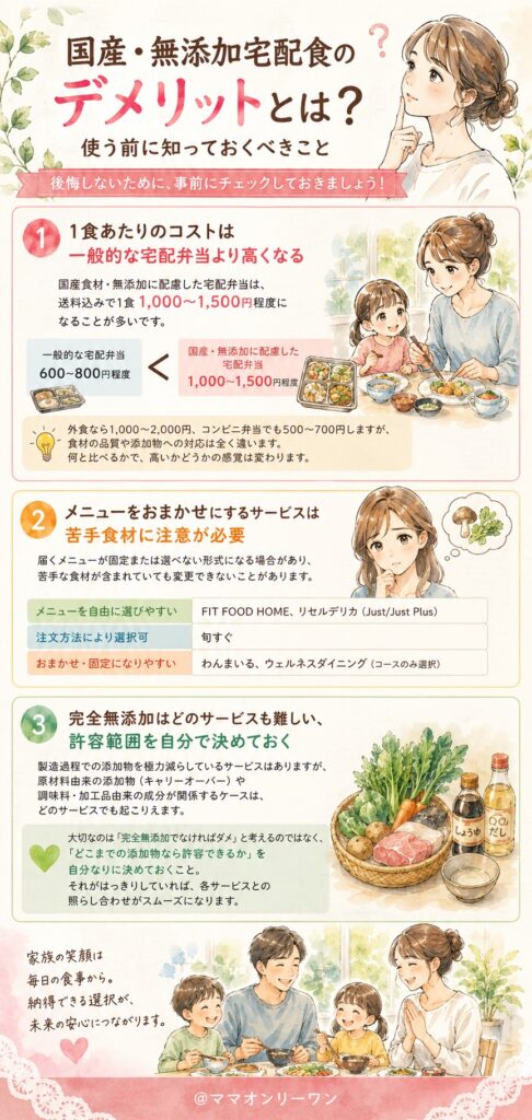 国産・無添加宅配食のデメリットとは？使う前に知っておくべきこと