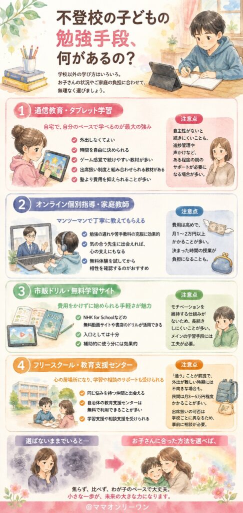 不登校の子どもの勉強手段、何があるの?