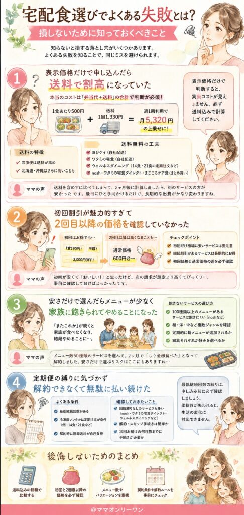 宅配食選びでよくある失敗とは?損しないために知っておくべきこと