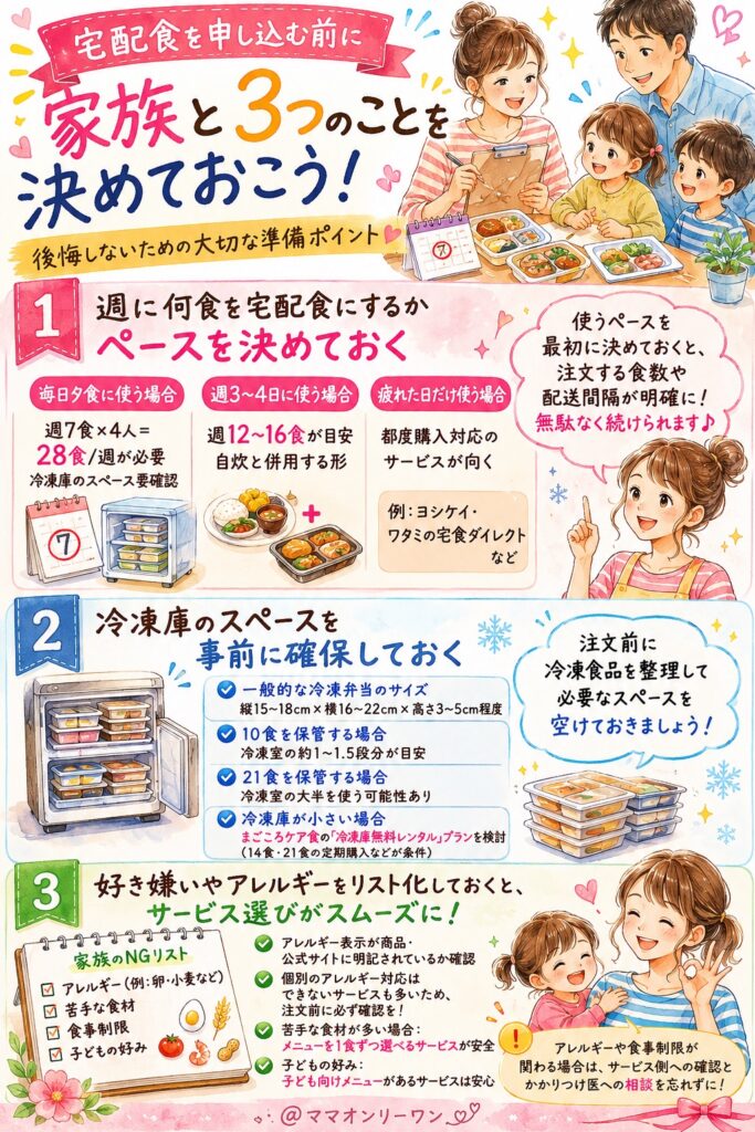 宅配食を申し込む前に家族と何を決めておくべき?