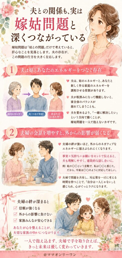 夫との関係も、実は嫁姑問題と深くつながっている