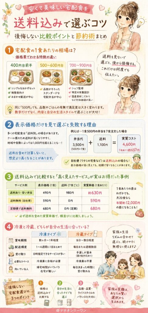 宅配食の1食あたりの料金はいくら?送料込みで計算していますか?