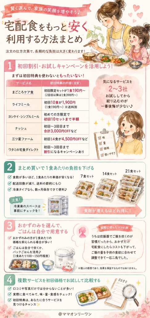 宅配食をもっと安く利用する方法はありますか?