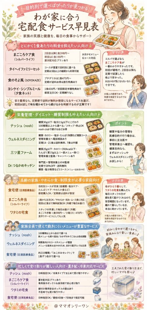 どの宅配食サービスが自分に合っていますか?