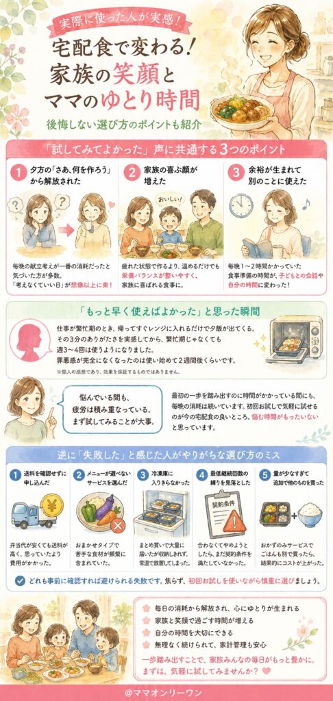 宅配食を使い始めた人は、どんな変化を感じていますか?