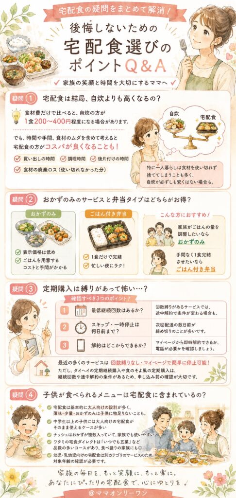 宅配食に関する疑問をすべて解消できますか?