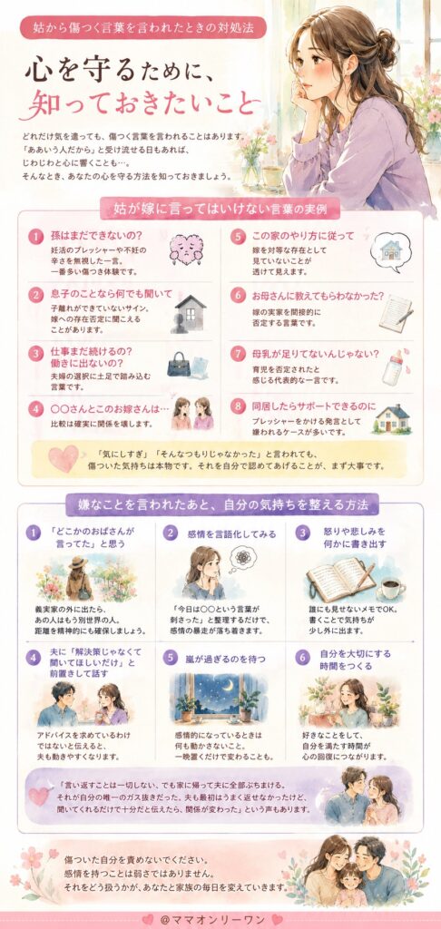 姑から傷つく言葉を言われたときの対処法