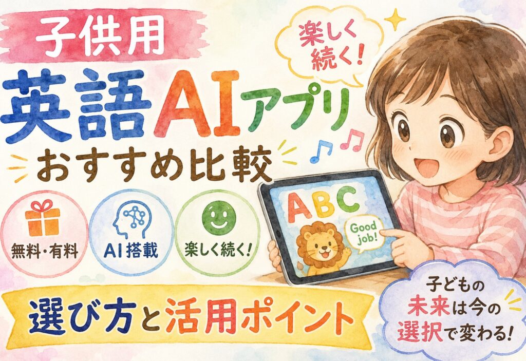 子供用英語AIアプリのおすすめ比較｜無料・有料・AI搭載で楽しく続く！選び方と活用ポイント