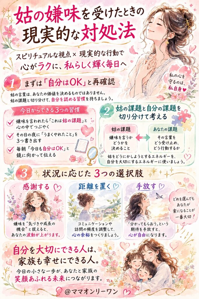 姑の嫌味を受けたときの現実的な対処法
