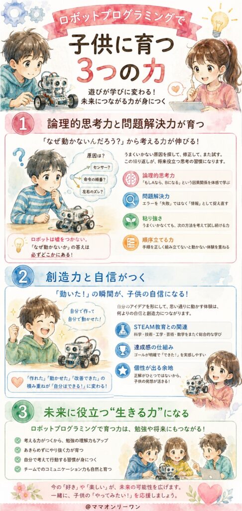 ロボットプログラミングで子供に育つ3つの力