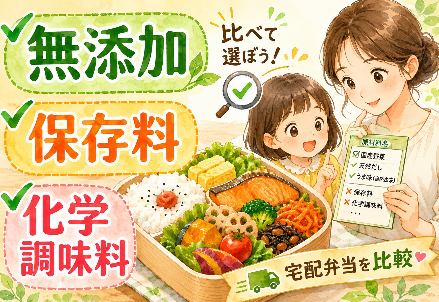 無添加宅配弁当を選ぶなら保存料・化学調味料で比べる|子供のいる家族が知りたい比較ポイント全まとめ
