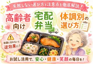 高齢者向け宅配弁当のお試し活用法|体調別の失敗しない選び方と注意点を徹底解説