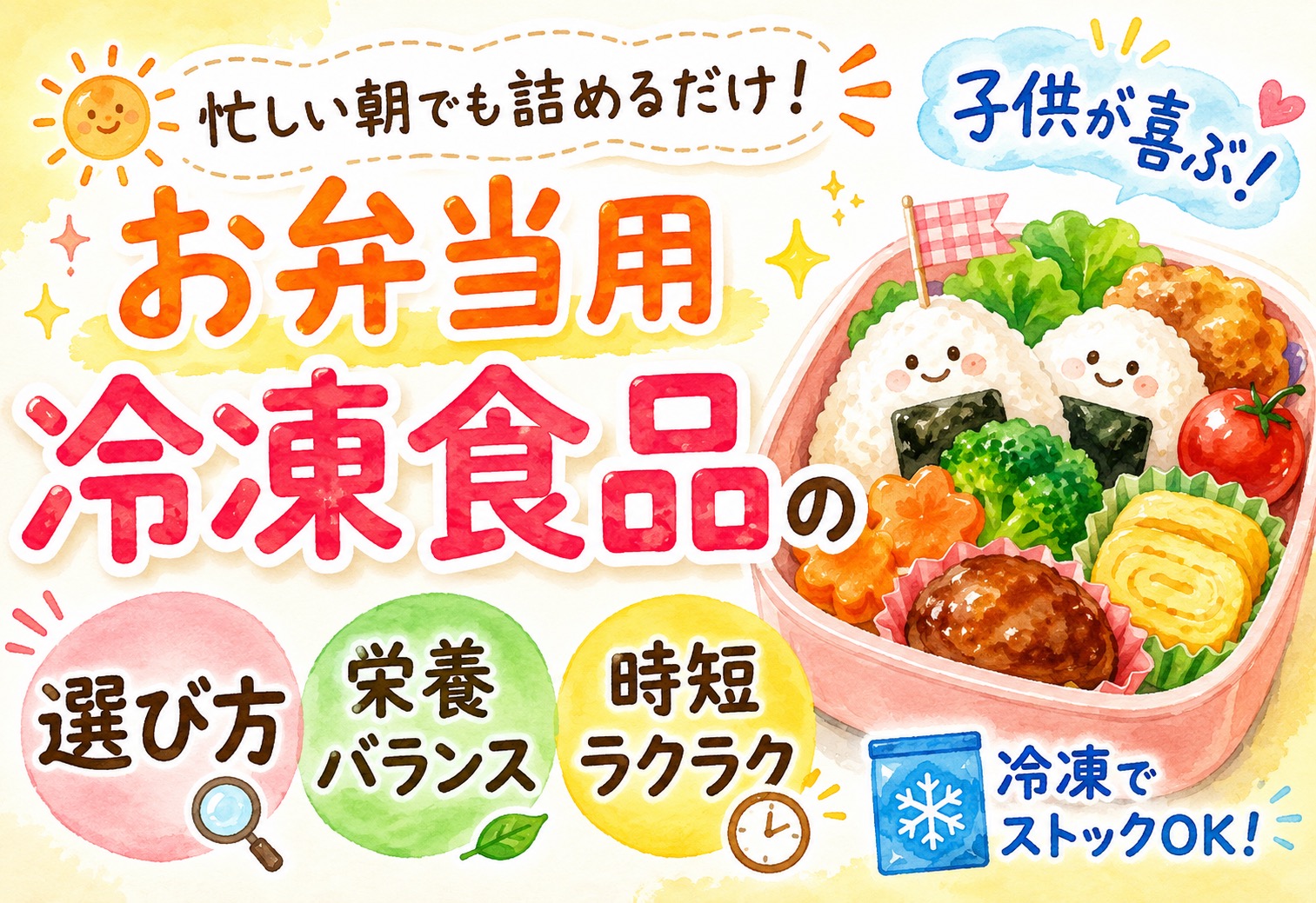 子供が喜ぶお弁当用冷凍食品の選び方|忙しい朝でも詰めるだけで栄養バランスが整うコツ