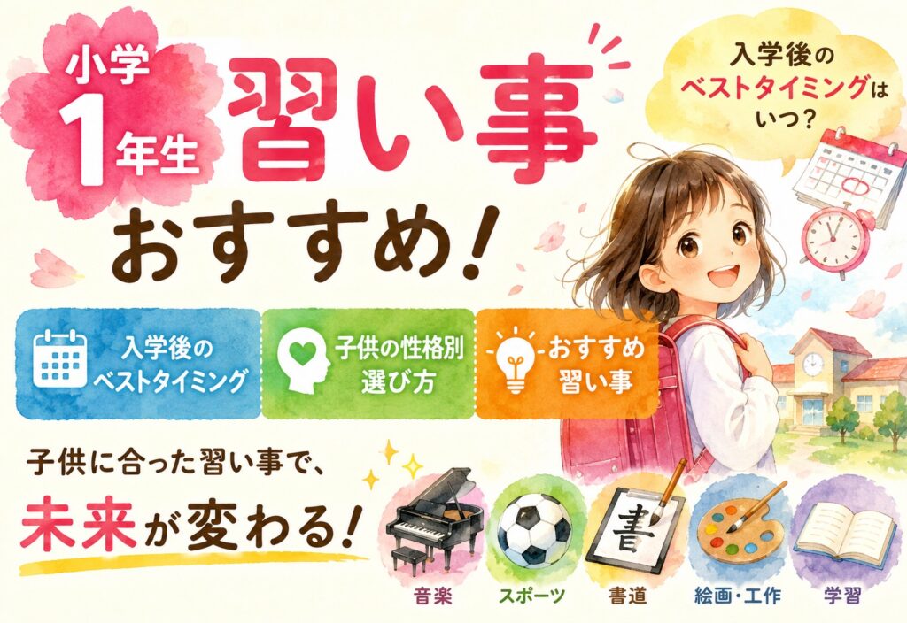 小学1年生の習い事おすすめ！入学後のベストタイミングと子供の性格別の選び方を徹底解説