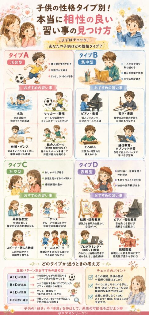 子供の性格タイプ別!本当に相性の良い習い事の見つけ方