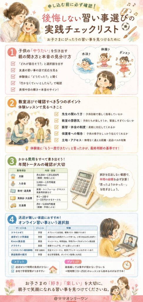 申し込む前に必ず確認。後悔しない習い事選びの実践チェックリスト