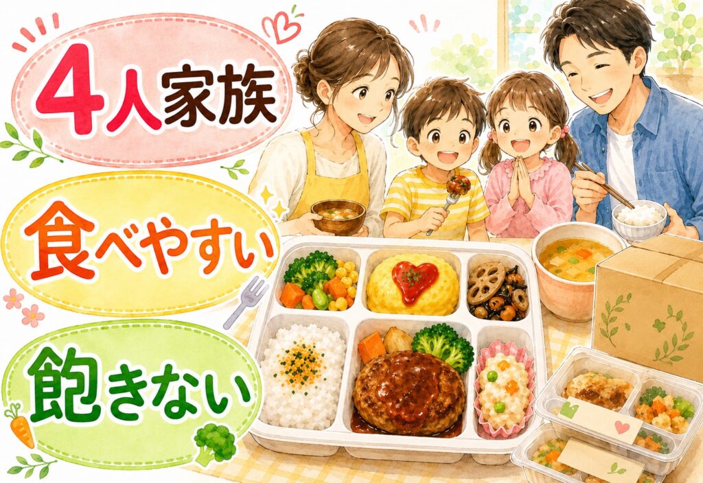 ファミリー向け宅配食どれがいい？4人家族のごはんに使える、子どもが食べやすく飽きないサービス比較