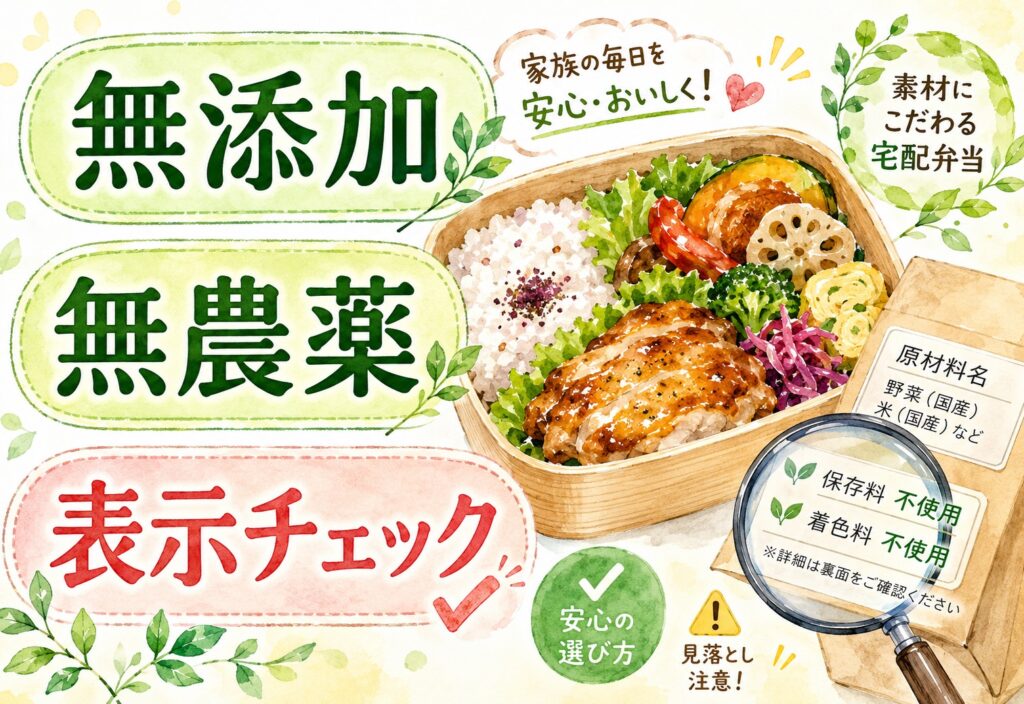 無添加・無農薬にこだわる宅配弁当はある？保存料や着色料の表示の見方と選び方まとめ