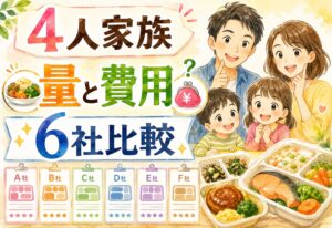 4人家族の宅配食は量と費用が心配?ファミリー向けの6社を比べた後悔しない選び方と比較