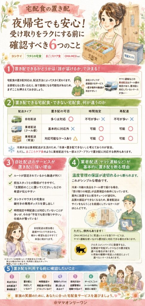 宅配食はどれでも置き配できるの？