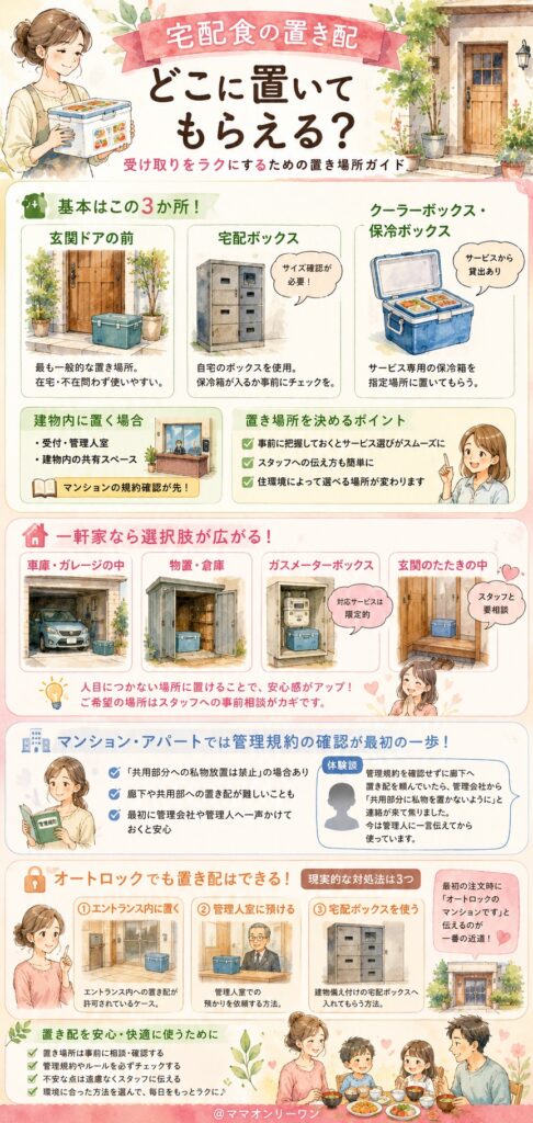宅配食の置き配、どこに置いてもらえる？