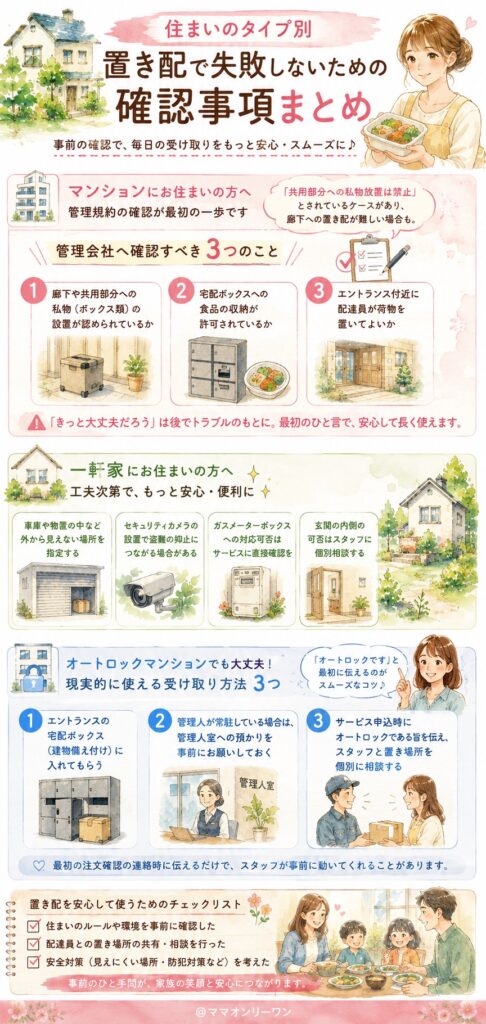 住まいのタイプ別、置き配で失敗しないための確認事項は？