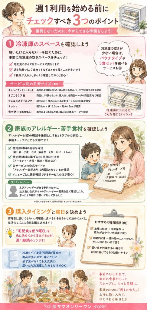 週1利用を始める前に何を確認すればいい?