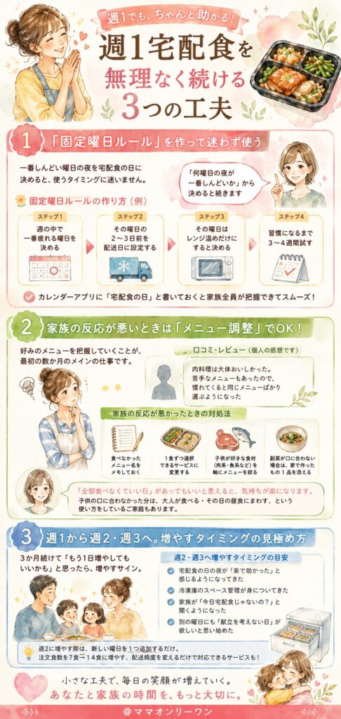 週1宅配食を無理なく続けるにはどうすればいい?